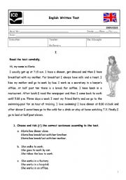 English Worksheet: 6th grade test