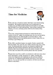 English Worksheet: Time for Medicine