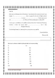 English Worksheet: job application letter 