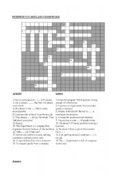 English Worksheet: Business vocabulary crossword