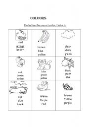 English Worksheet: colors