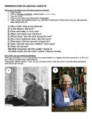 English Worksheet: agatha christie