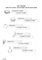 English worksheet: Get Talking:Making and replying to polite offers