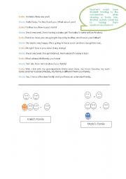 English Worksheet: conversation about the family