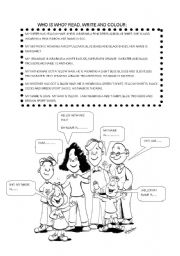 English Worksheet: MY FAMILY