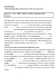 English Worksheet: Language tasks