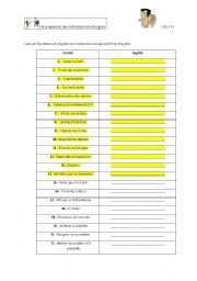 English Worksheet: Classroom English