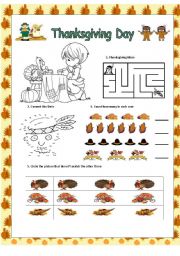 English Worksheet: thanksgiving