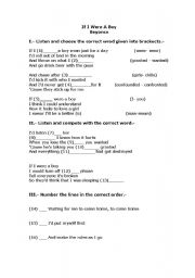 English worksheet: listening worksheet