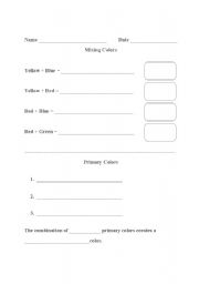 English worksheet: Colors