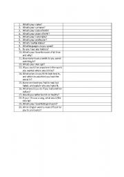 English Worksheet: questionnaire