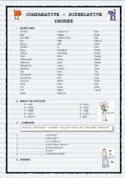 English Worksheet: COMPARATIVE & SUPERLATIVE DEGREE