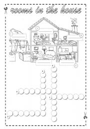 Rooms in the House- Crossword + Key