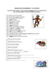 English worksheet: Vacations