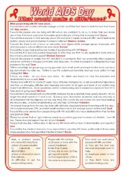 World AIDS Day - What would make a difference? - reading comprehension [2 pages] ***editable