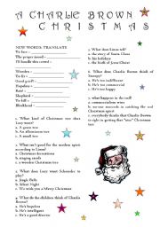 English Worksheet: A Charlie Brown Christmas