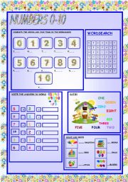 English Worksheet: NUMBERS 0-10