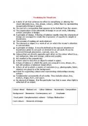 English worksheet: Art vocabulary