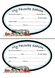 English Worksheet: my favourite season