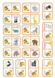 English Worksheet: WILD ANIMALS DOMINO