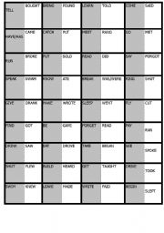 English Worksheet: IRREGULAR VERBS DOMINO