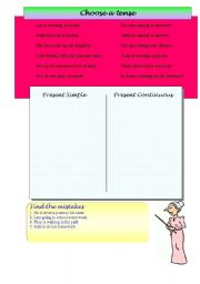 English worksheet: Present Simple-Present Continuous