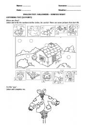 English Worksheet: english test: halloween and bonfire night