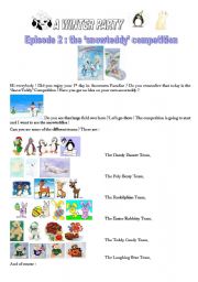 English worksheet: The SnowTeddy Competition - a Christmas tale.