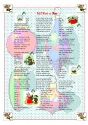 English Worksheet: Elf for a day