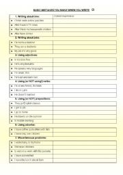 English Worksheet: Basic level writing mistakes 2