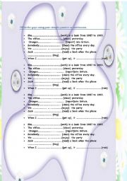 English Worksheet: past: simple, passive or continuous