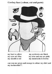 English Worksheet: cowboy face