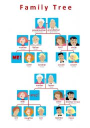 English Worksheet: Family Tree (2 pages)