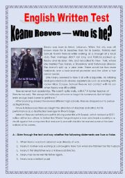 English Worksheet: Keanu Reeves