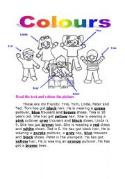 English Worksheet: colours