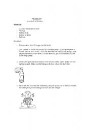 English worksheet: Balloon Activity - following directions