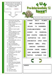 English Worksheet: FunSheet Pre-Intermediate 12