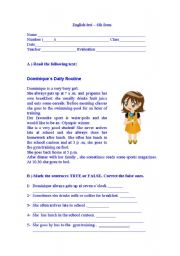 English Worksheet: daily routine