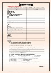 English Worksheet: Conjunctions