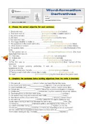 English Worksheet: Word formation - derivatives