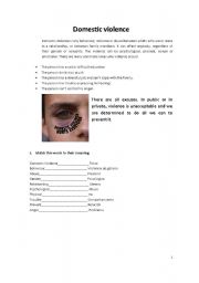 English Worksheet: Domestic Violence