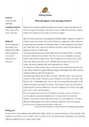 English Worksheet: Writing an article - guidelines, example and writing task