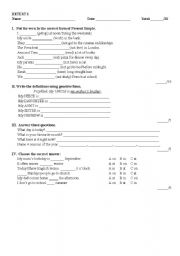 English worksheet: Test for teenagers - introduction