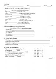 English Worksheet: Test for teenagers - introduction