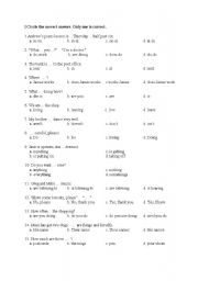 English worksheet: multiple choice tests