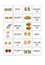 English Worksheet: Memory game - Plural of nouns