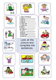 English Worksheet: What are they doing?/ Present continuous