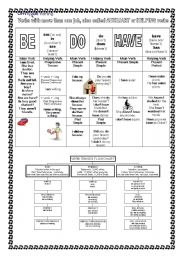 English Worksheet: BE/DO/HAVE Factsheet
