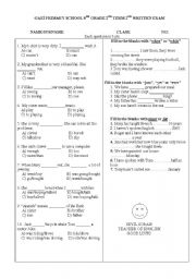 English Worksheet: 8th grade exam