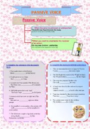 English Worksheet: PASSIVE  and ACTIVE VOICE
